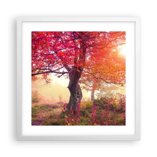 Plakat i hvid ramme - Et væld af blomstring - 40x40 cm