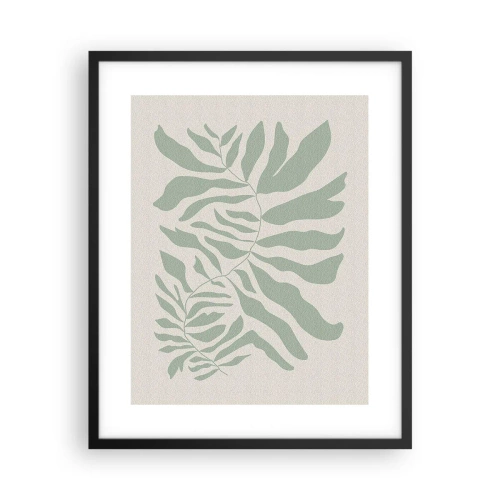 Plakat i sort ramme - Smaragdgrøn gren - 40x50 cm