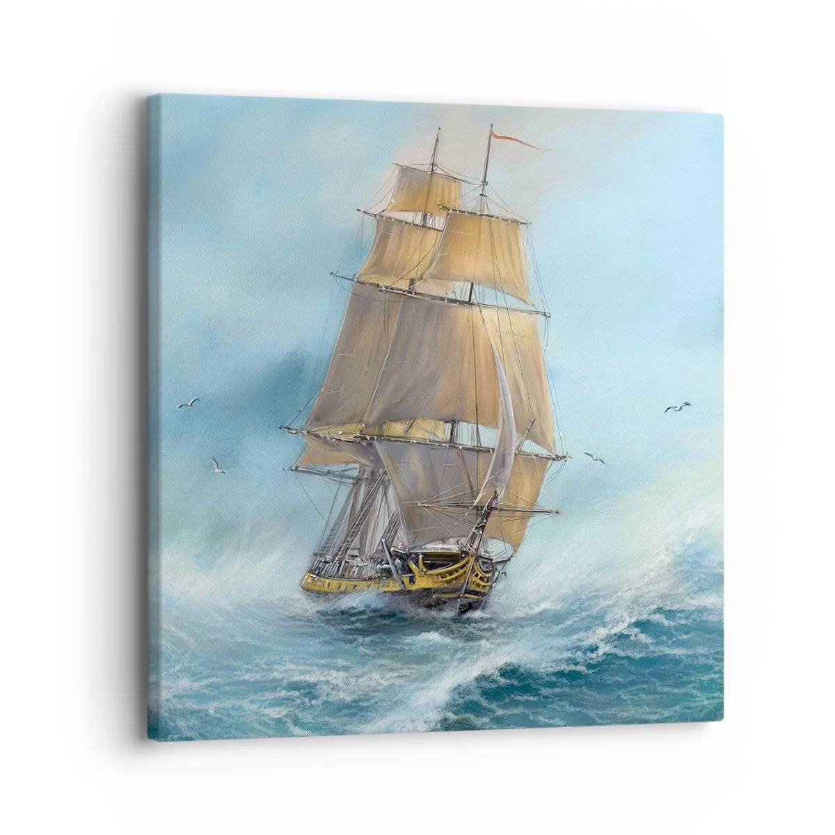 Lærredstryk - Billede på lærred - Bølgende gennem bølgerne - 30x30 cm