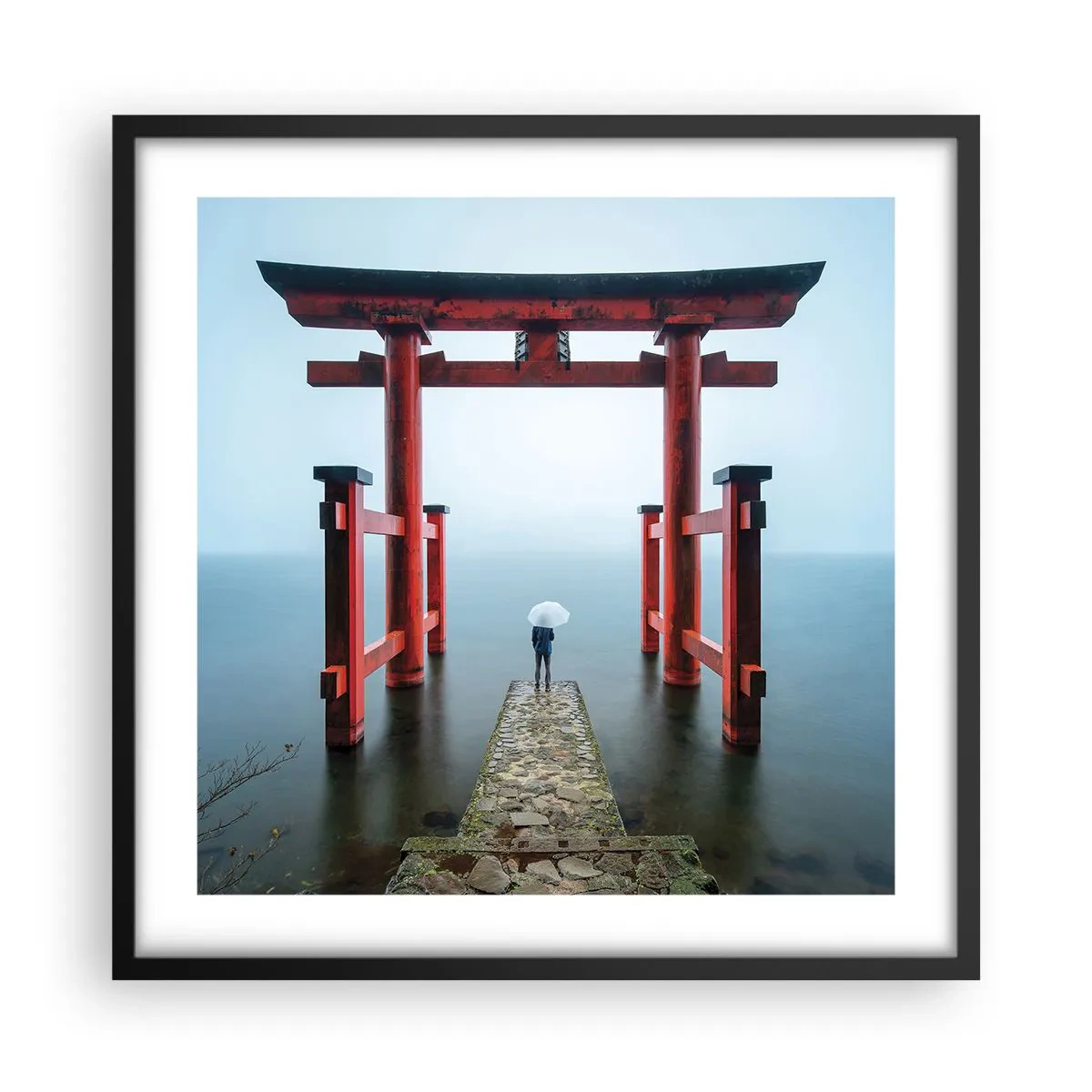 Plakat i sort ramme - Japansk drømmeri - 50x50 cm