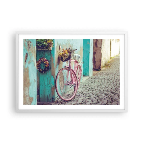 Plakat i hvid ramme - Jeg vender tilbage om lidt - 70x50 cm