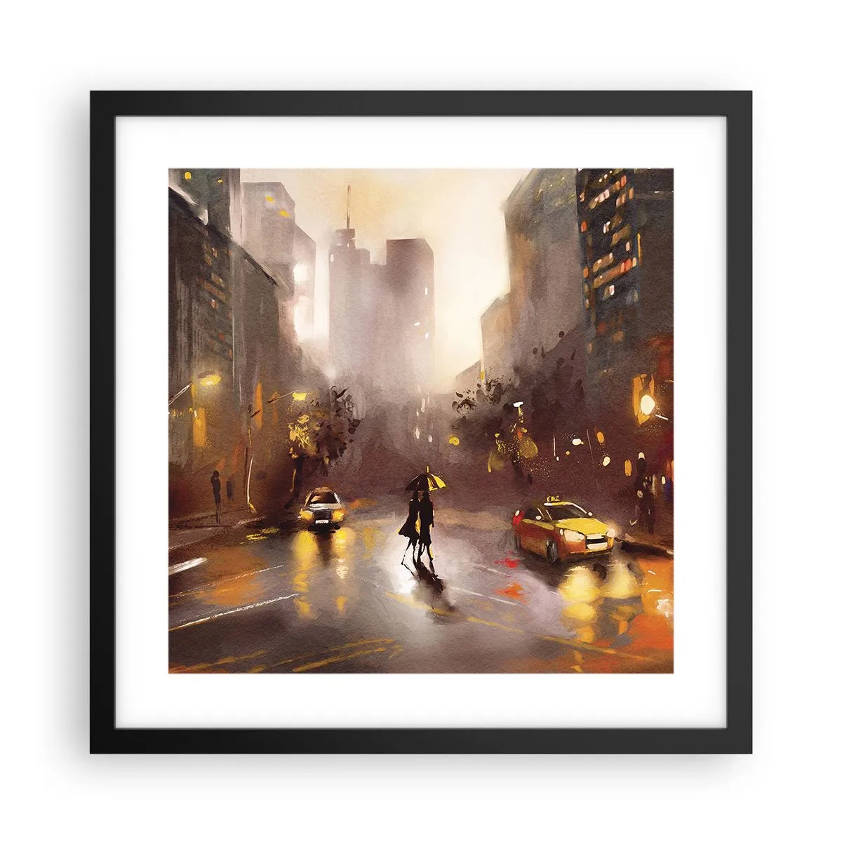 Plakat i sort ramme - Til New Yorks lys - 40x40 cm