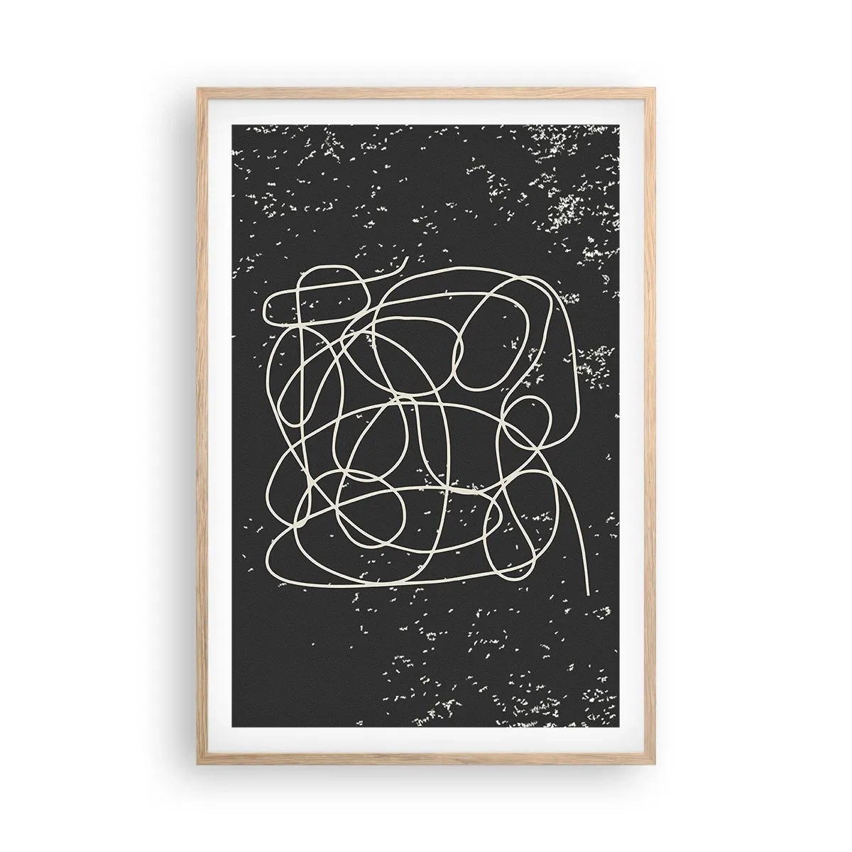 Plakat i ramme af lyst egetræ - Vandrende tanker - 61x91 cm