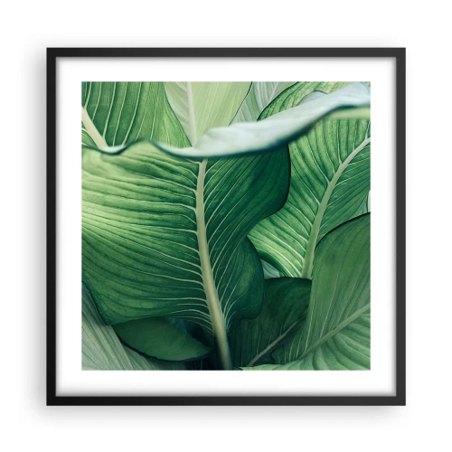 Plakat i sort ramme - Livet er intenst grønt - 50x50 cm