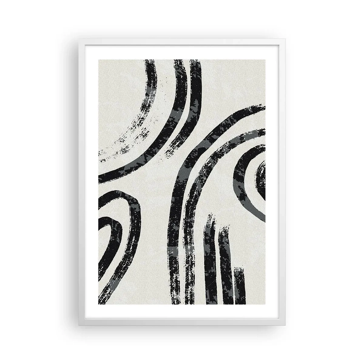 Plakat i hvid ramme - Halvt stoppet - 50x70 cm