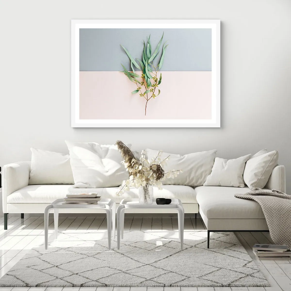 Plakat i hvid ramme - Pastelfarvernes subtilitet - 91x61 cm