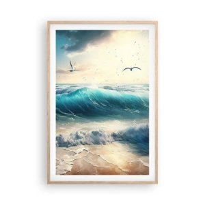 Plakat i ramme af lyst egetræ - Støj kun for dig - 61x91 cm