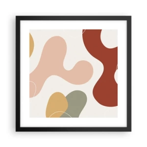 Plakat i sort ramme - Es eller flores? - 40x40 cm