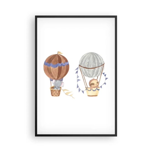 Plakat i sort ramme - Venner på farten - 61x91 cm