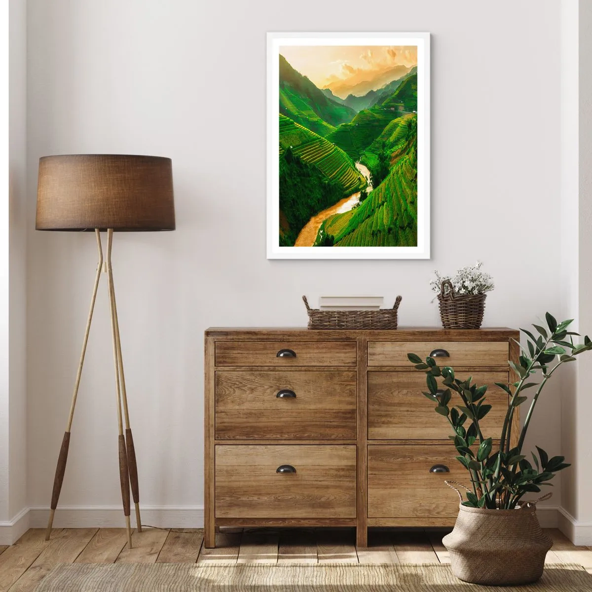 Plakat i hvid ramme - Vietnamesisk dal - 70x100 cm