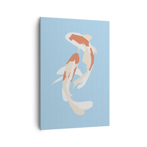 Lærredstryk - Billede på lærred - Spontan synkroniseret svømning - 70x100 cm