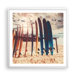 Plakat i hvid ramme - Godnat, indtil i morgen - 60x60 cm