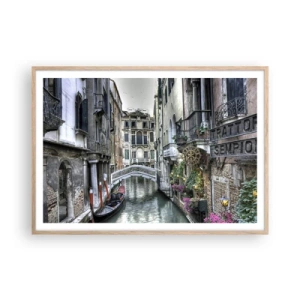 Plakat i ramme af lyst egetræ - I århundreder i tavs drømmeri - 100x70 cm