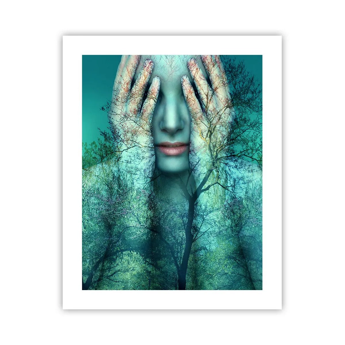 Plakat - Nedsænket i blåt - 40x50 cm