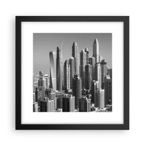 Plakat i sort ramme - Byen over ørkenen - 30x30 cm