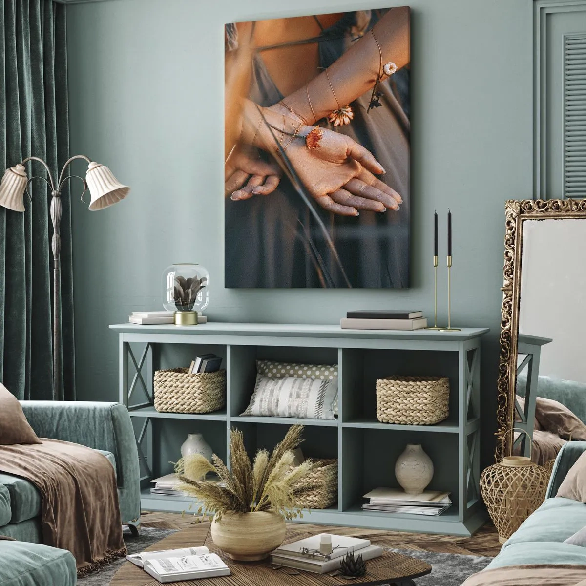 Lærredstryk - Billede på lærred - Forbundet med naturen - 45x80 cm