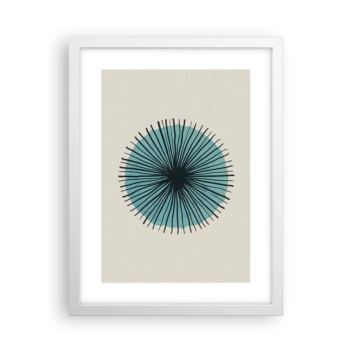 Plakat i hvid ramme - Strålende på blå - 30x40 cm