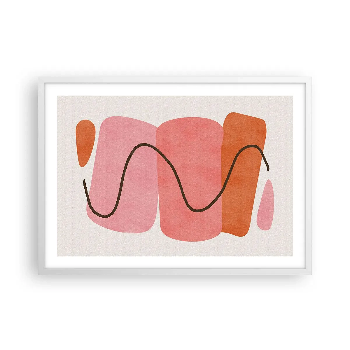 Plakat i hvid ramme - Formernes blide bevægelse - 70x50 cm