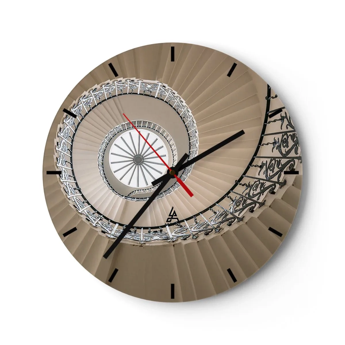 Vægur, Uret - I midten af en skal - 40x40 cm