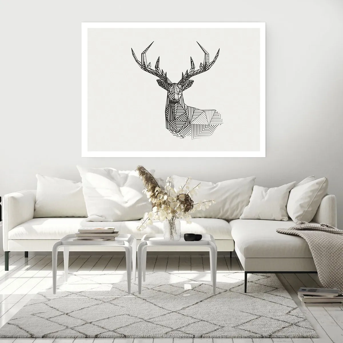 Plakat - Hjorte i kubistisk stil - 40x30 cm