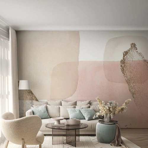 Fototapet Premium Canvas - Et kig gennem farver - Abstraktion, Stykke, Moderne mønster - 250x175 cm