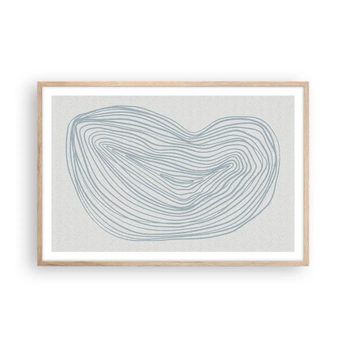 Plakat i ramme af lyst egetræ - Smil fra en dråbe - 91x61 cm