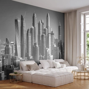 Fototapet Selvklæbende Deluxe Sticker - Byen over ørkenen - Arkitektur, By, Dubai - 100x70 cm