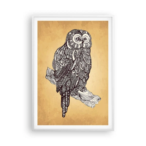 Plakat i hvid ramme - Indviklede ornamenter af visdom - 70x100 cm