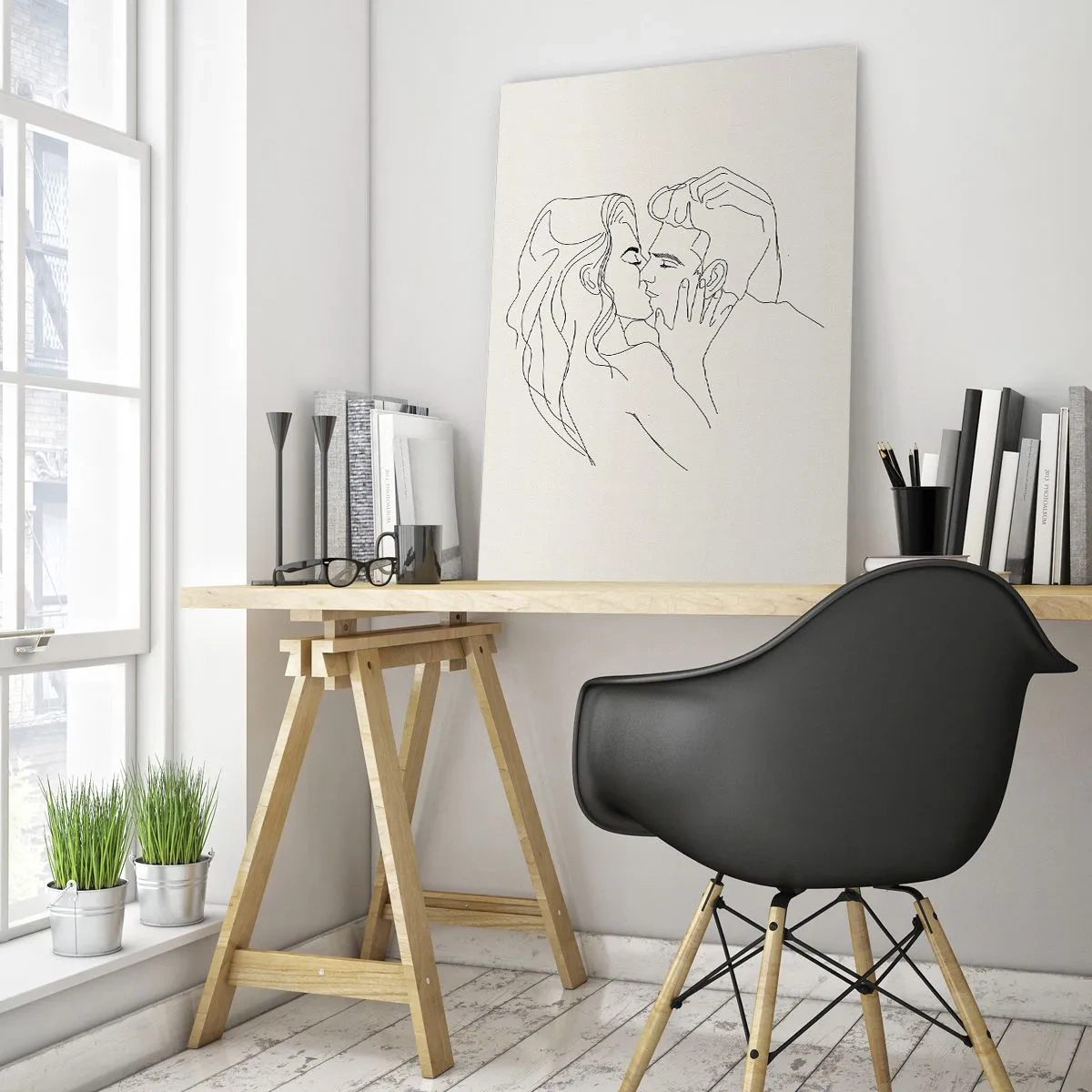 Billede på glas - Forviklet i følelser - 50x70 cm