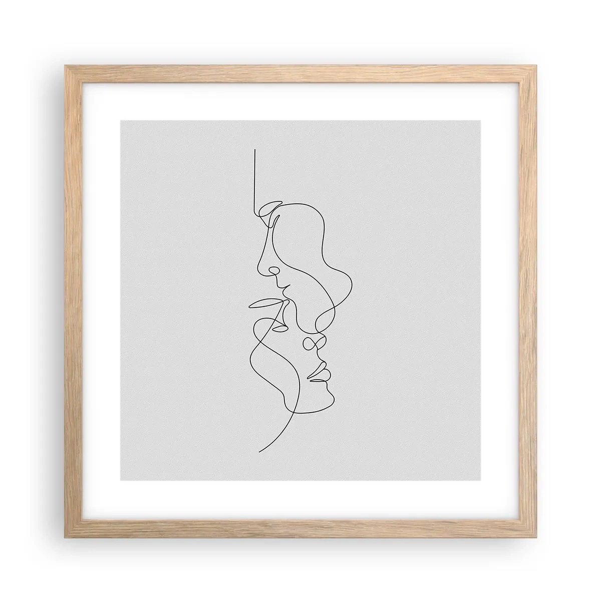 Plakat i ramme af lyst egetræ - Gløderne af glubende begær - 40x40 cm