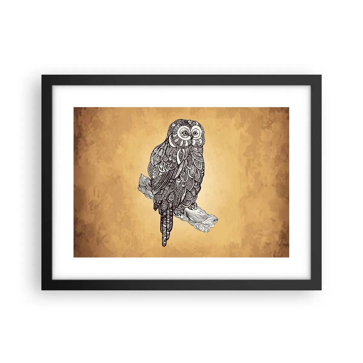 Plakat i sort ramme - Indviklede ornamenter af visdom - 40x30 cm