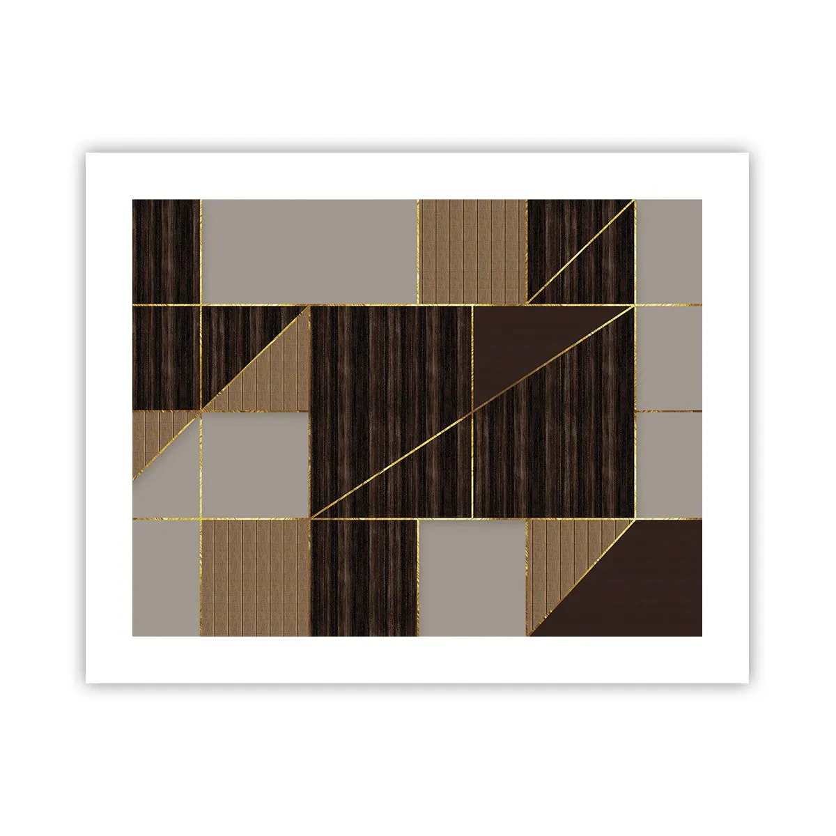 Plakat - En mosaik af brune og gyldne farver - 50x40 cm