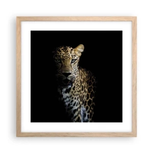 Plakat i ramme af lyst egetræ - Mørk skønhed - 40x40 cm