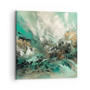 Lærredstryk - Billede på lærred - Smaragdsort byld - 70x70 cm