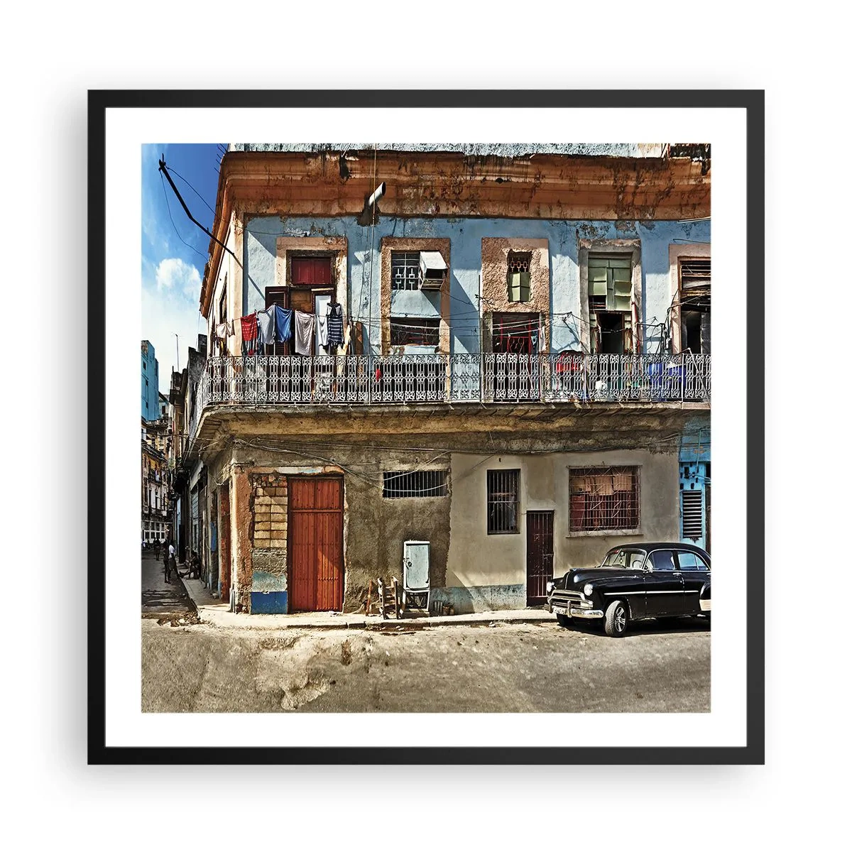 Plakat i sort ramme - Havana stemning - 60x60 cm