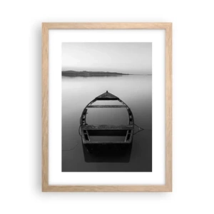 Plakat i ramme af lyst egetræ - Længsel og melankoli - 30x40 cm