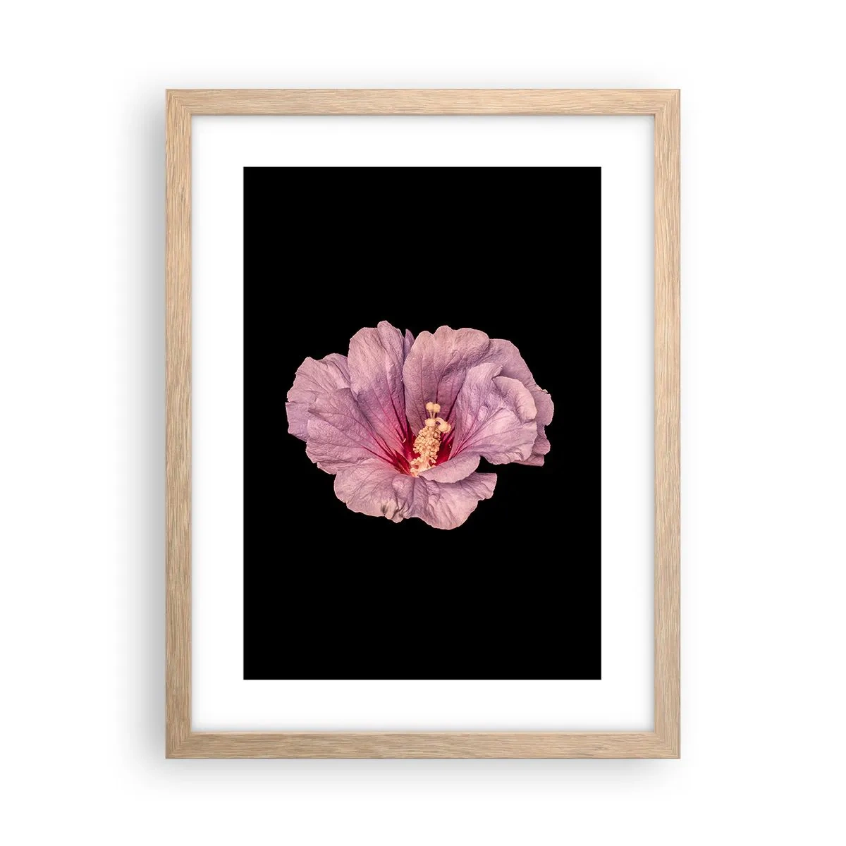 Plakat i ramme af lyst egetræ - Lige i hjertet - 30x40 cm