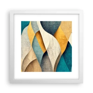 Plakat i hvid ramme - Rytme og bølger - 30x30 cm