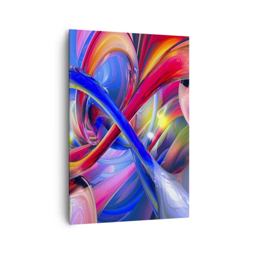 Lærredstryk - Billede på lærred - En dans af farver - 70x100 cm