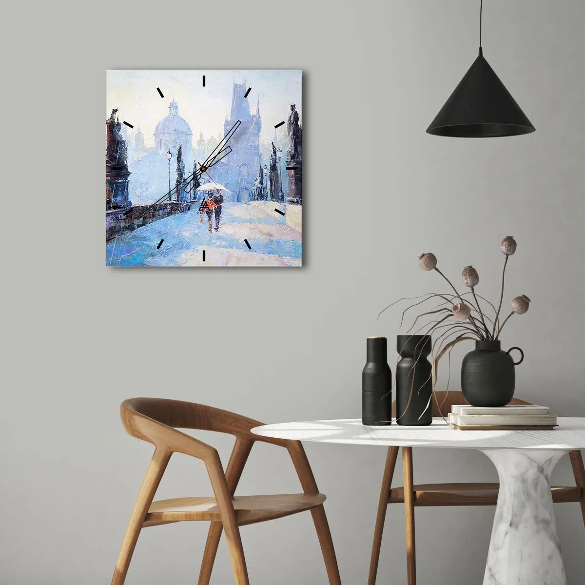 Vægur, Uret - Vi må være blevet forhekset af regnen - 30x30 cm