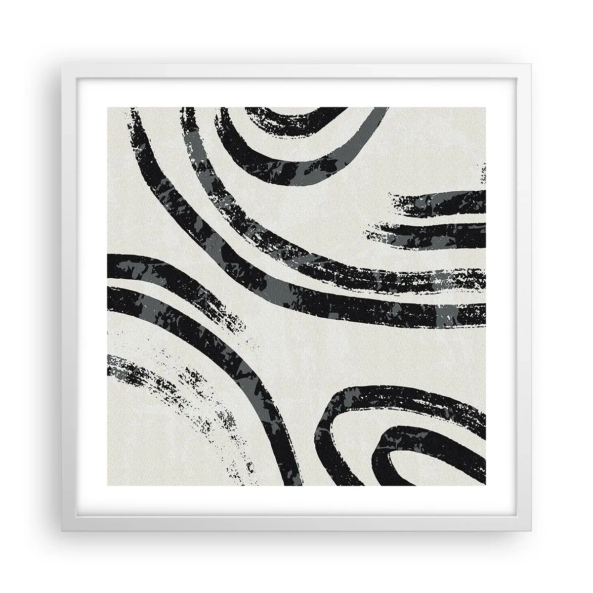 Plakat i hvid ramme - Halvt stoppet - 50x50 cm