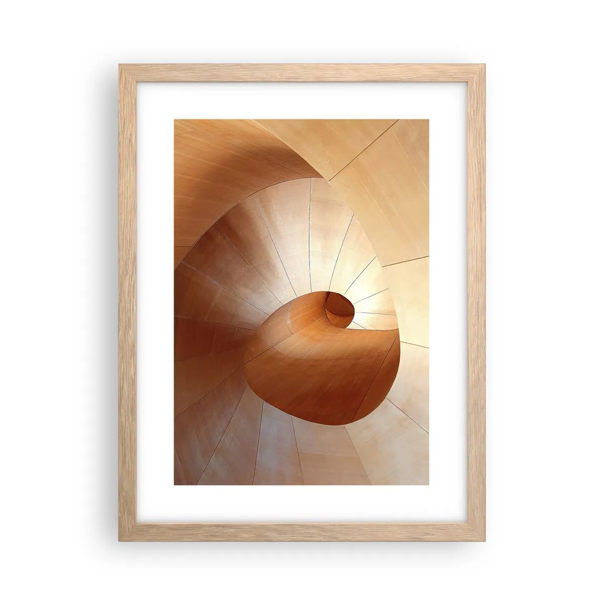 Plakat i ramme af lyst egetræ - Arkitektonisk serpentin - 30x40 cm