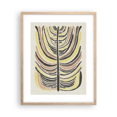 Plakat i ramme af lyst egetræ - Levende abstraktion - 40x50 cm