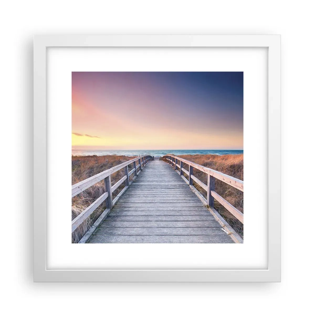 Plakat i hvid ramme - Baltisk aften aura - 30x30 cm