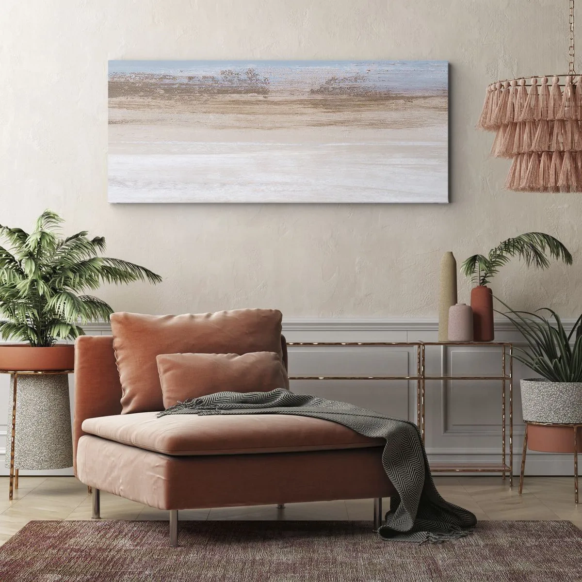 Lærredstryk - Billede på lærred - Tvetydigt landskab - 100x40 cm