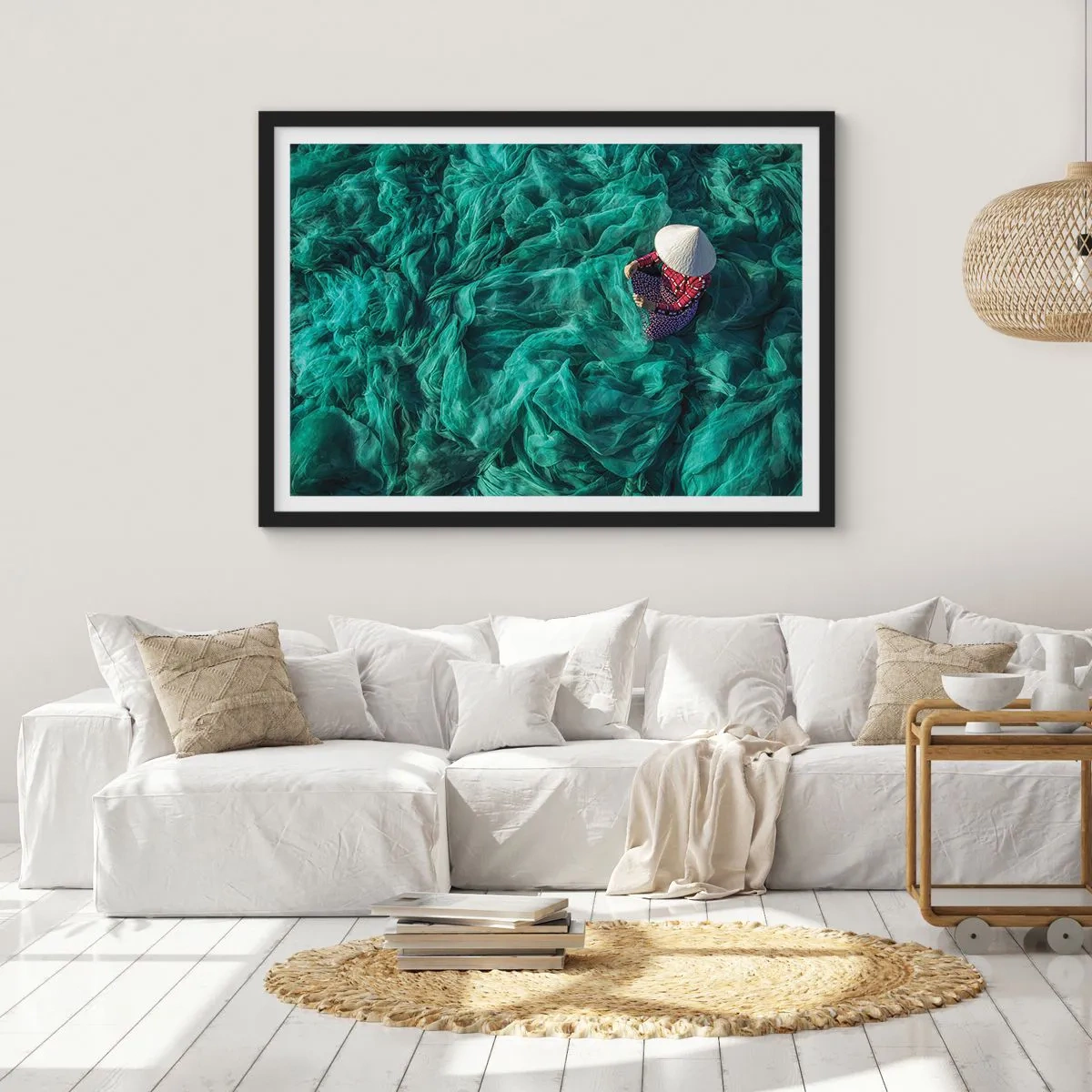 Plakat i sort ramme - I et hav af lys - 50x40 cm