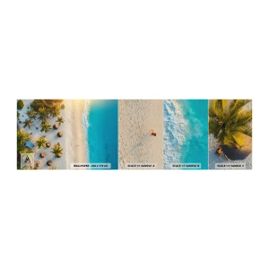 Prøve Fototapet Premium Sand - Velkommen til paradis - Strand, Palmer, Eksotisme - 100x30 cm