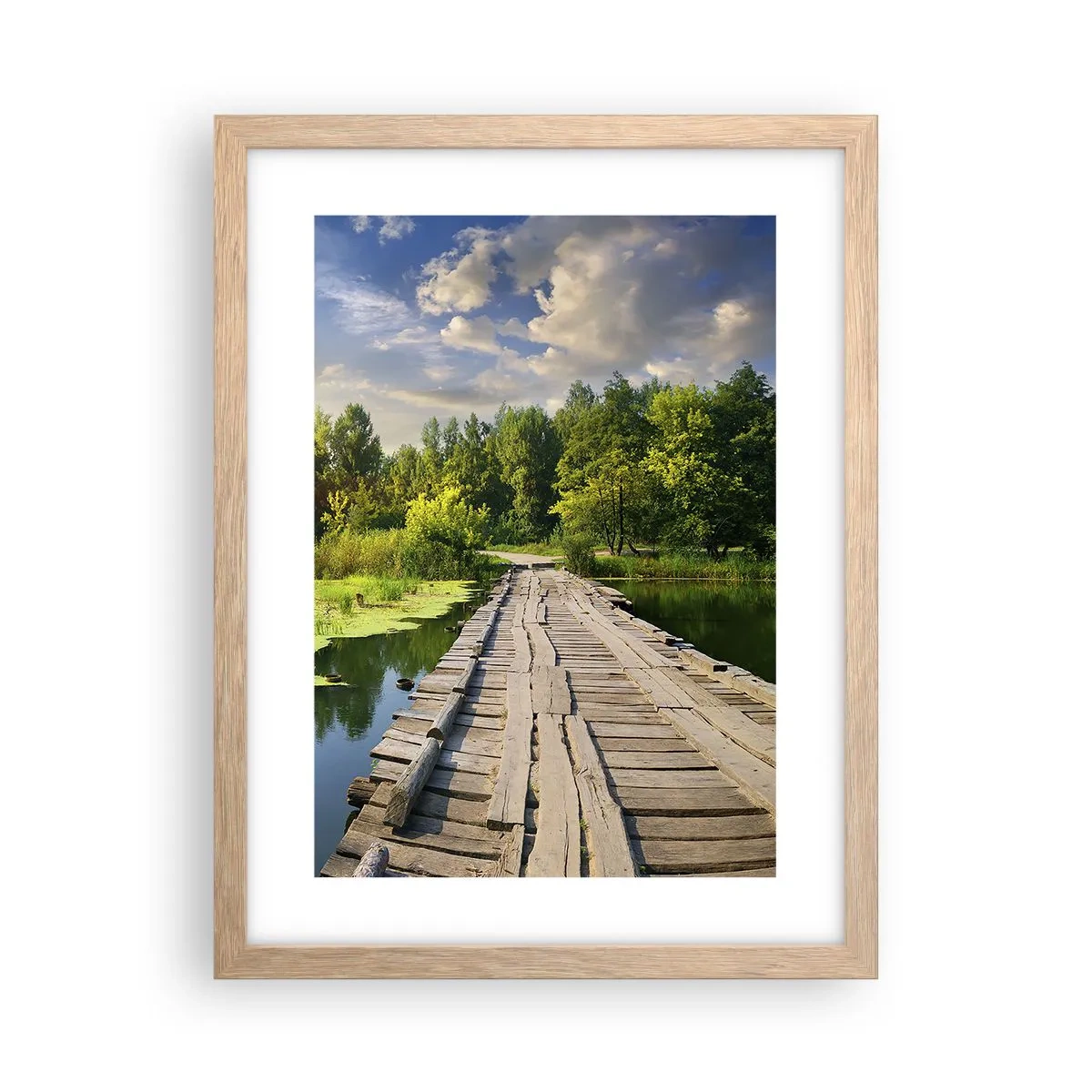 Plakat i ramme af lyst egetræ - Sommer, sommer overalt - 30x40 cm