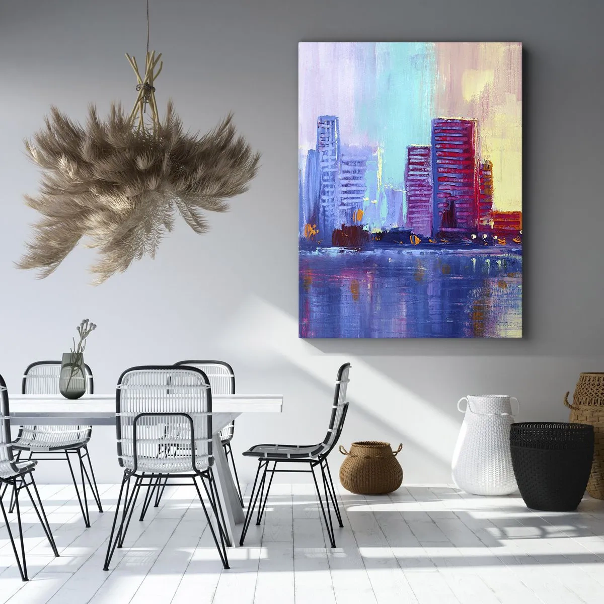 Lærredstryk - Billede på lærred - Badet i farver - 50x70 cm
