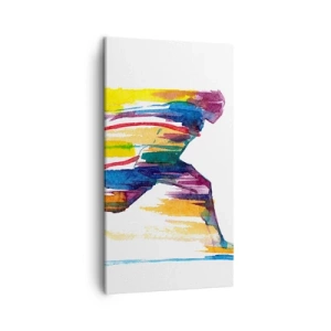 Lærredstryk - Billede på lærred - Løb over regnbuen - 45x80 cm